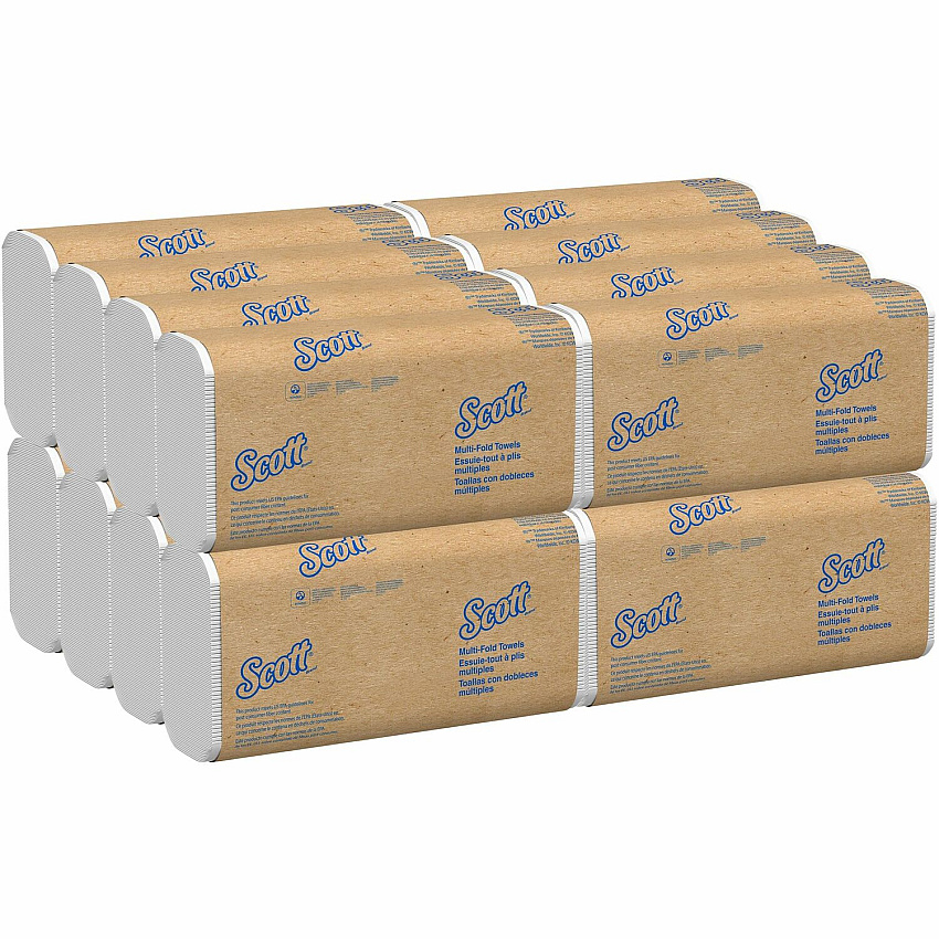 Scott 100% Recycled Fiber Multifold Paper Towels with Absorbency Pockets (KCC01807)