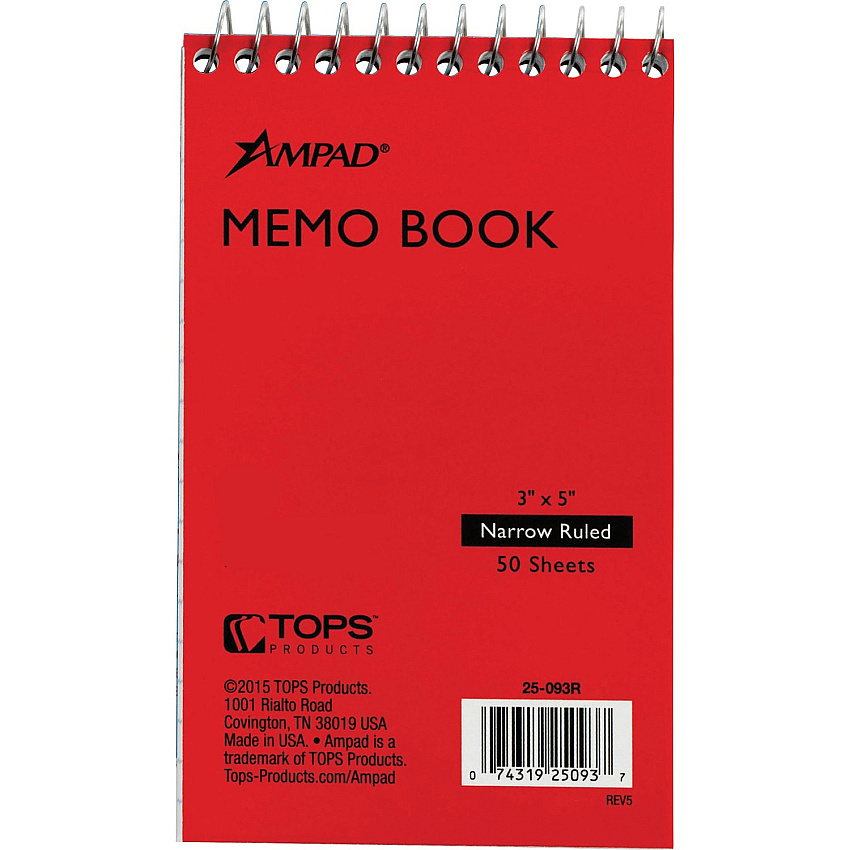 Ampad Topbound Memo Notebook (TOP25093)