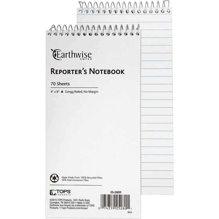 Ampad Earthwise Reporter's Notebook (TOP25280)