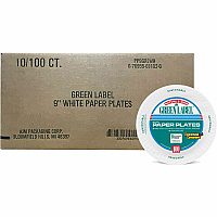 AJM Packaging Packaging Packaging AJM Packaging Packaging Green Label 9" Economy Paper Plates (AJMPP9GREWH)