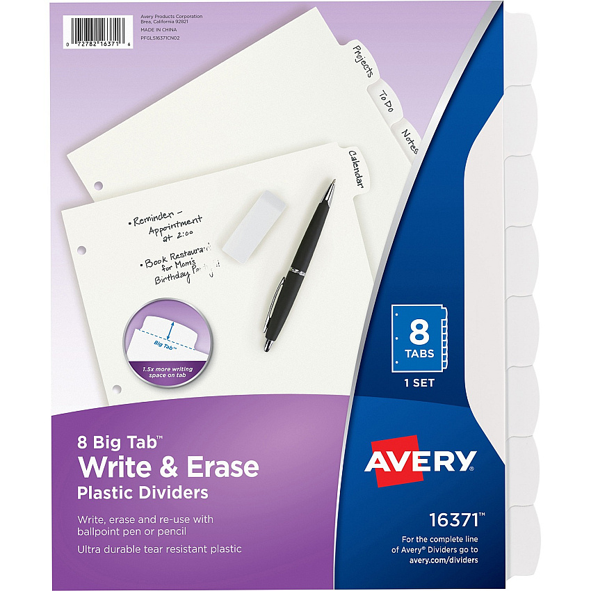 Avery Big Tab Write & Erase Dividers (AVE16371)