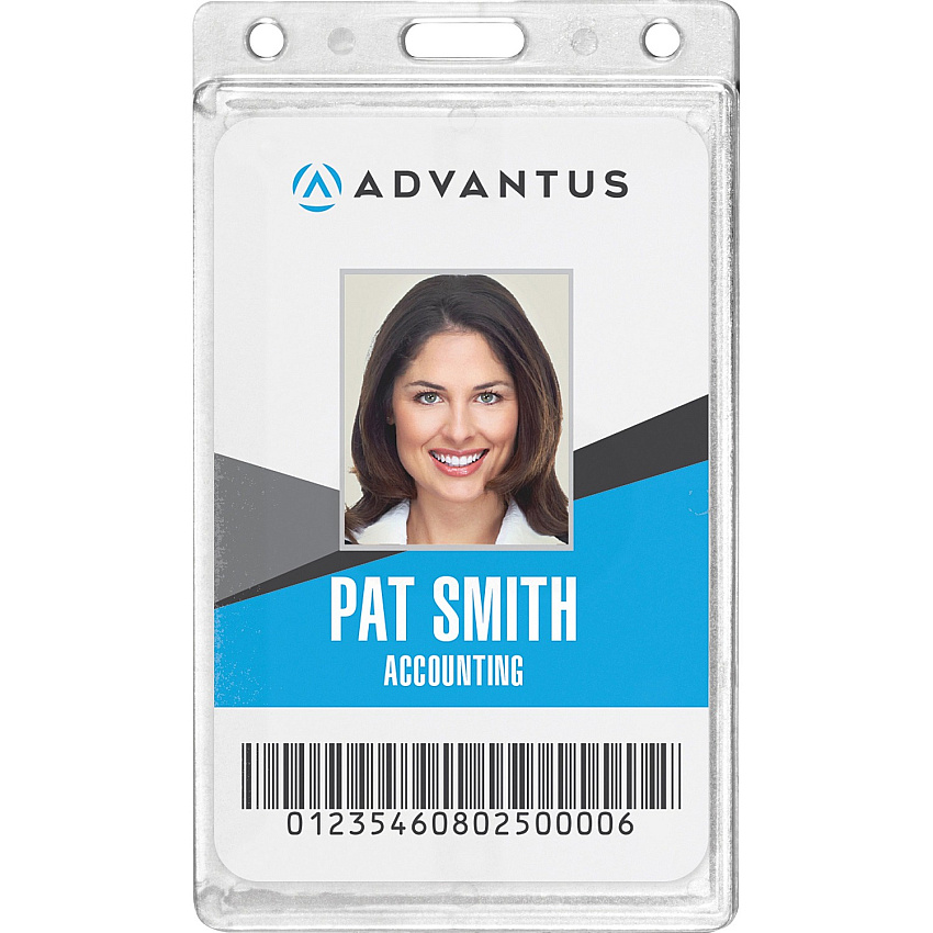 Advantus Frosted Vertical Rigid ID Holder (AVT76076)