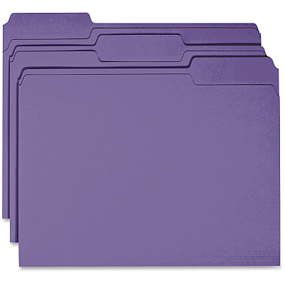 Business Source 1/3 Tab Cut Recycled Top Tab File Folder (BSN44106)