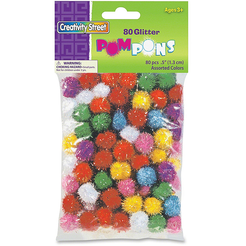Creativity Street 1/2" Glitter PomPons (PAC811601)