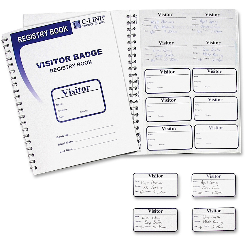 C-Line Visitor Badges with Registry Log (CLI97030)