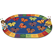 Carpets for Kids KIDSoft™ 123 ABC Butterfly Fun Oval Rug (3506)