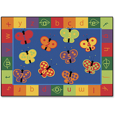 Carpets for Kids KIDSoft™ 123 ABC Butterfly Fun Rectangle Rug (3513)