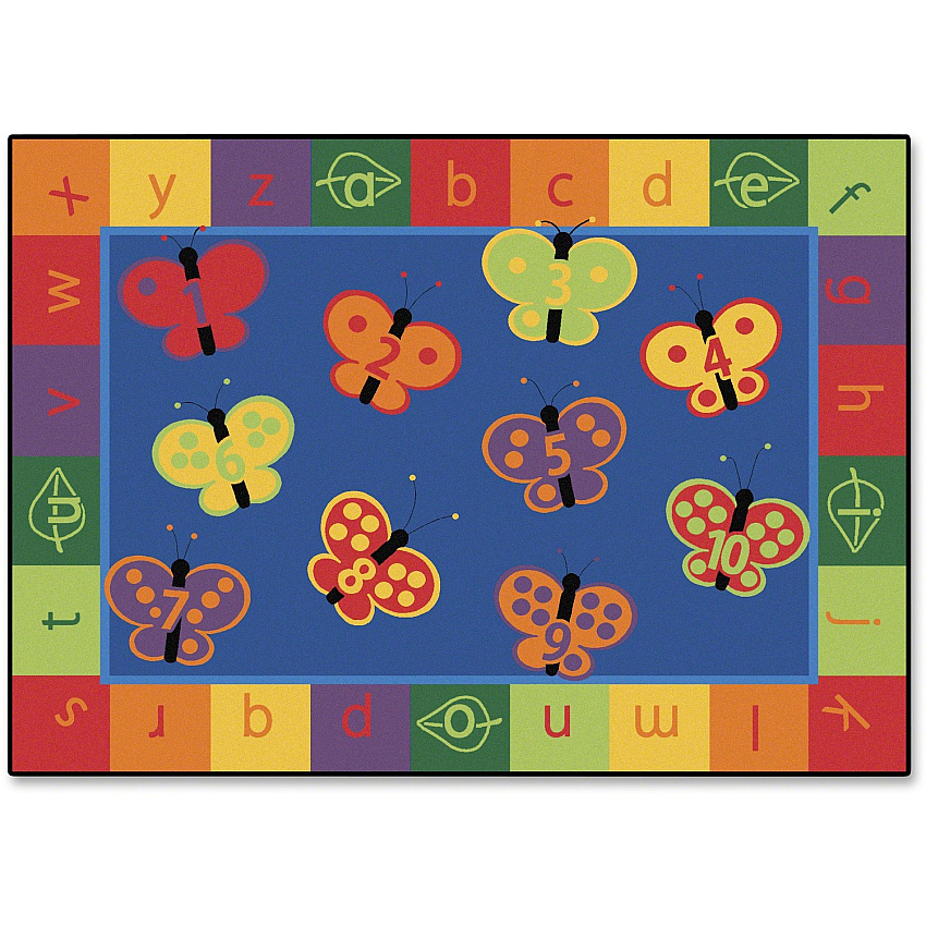 Carpets for Kids KIDSoft™ 123 ABC Butterfly Fun Rectangle Rug (3513)