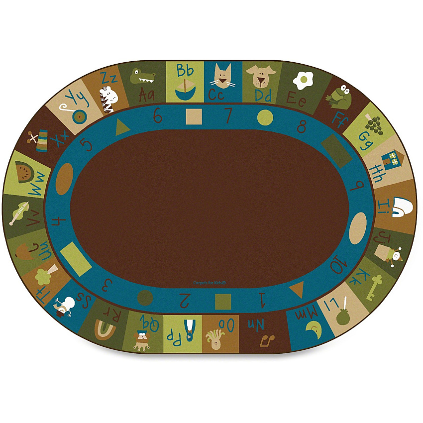 Carpets for Kids Premium Learning Blocks Nature Oval Rug (37706)