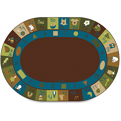 Carpets for Kids Premium Learning Blocks Nature Oval Rug (37708)