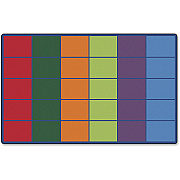 Carpets for Kids Premium Color Rows 30-Space Seating Rug (4034)