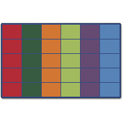 Carpets for Kids Premium Color Rows 30-Space Seating Rug (4034)