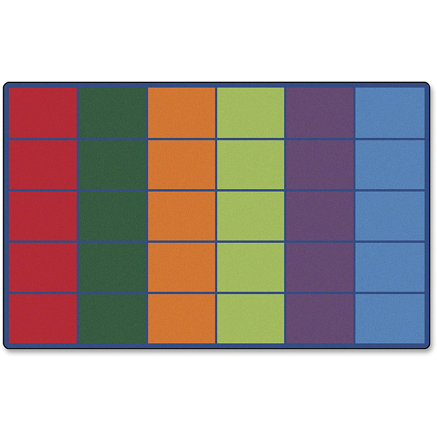 Carpets for Kids Premium Color Rows 30-Space Seating Rug (4034)