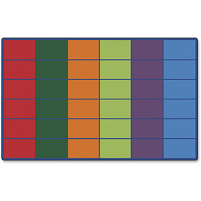 Carpets for Kids Premium Color Rows 36-space Seating Rug (4634)