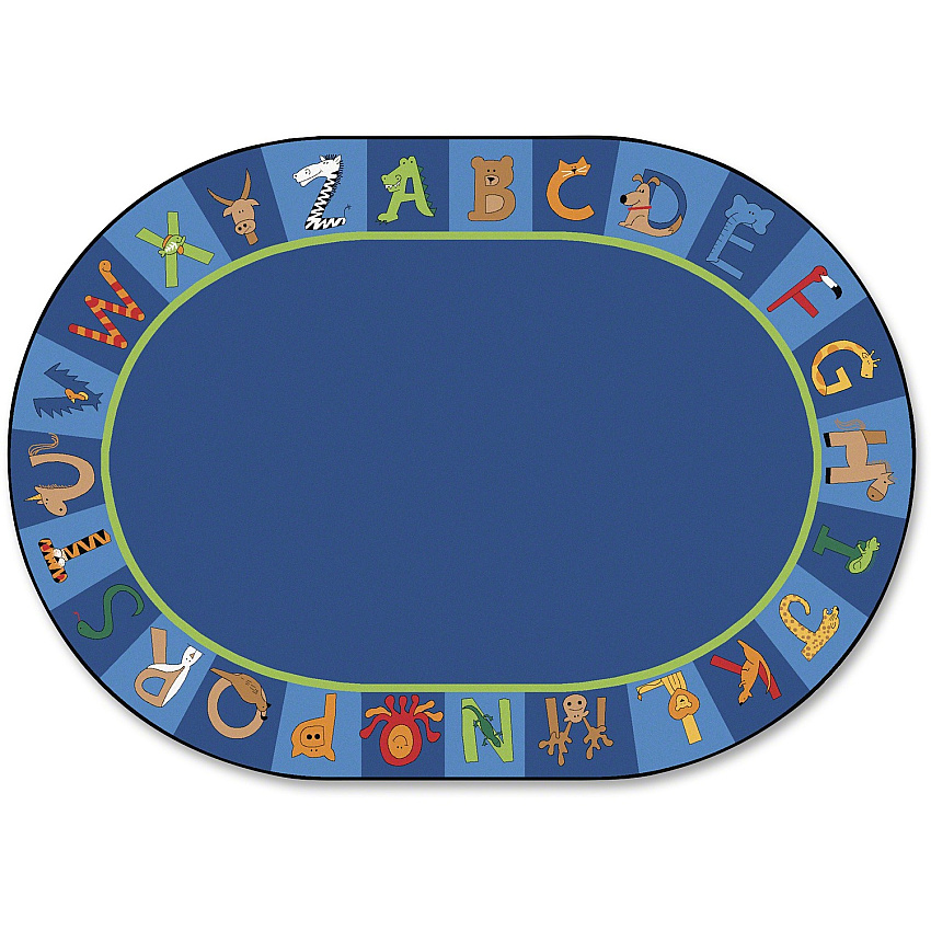 Carpets for Kids Premium A to Z Animals Oval Area Rug (5506)