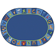 Carpets for Kids Premium A to Z Animals Oval Area Rug (5508)