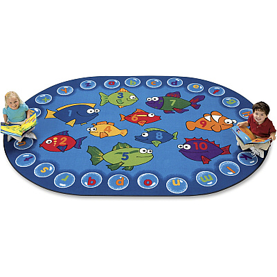 Carpets for Kids Premium Fishing For Literacy Oval Rug (6803)