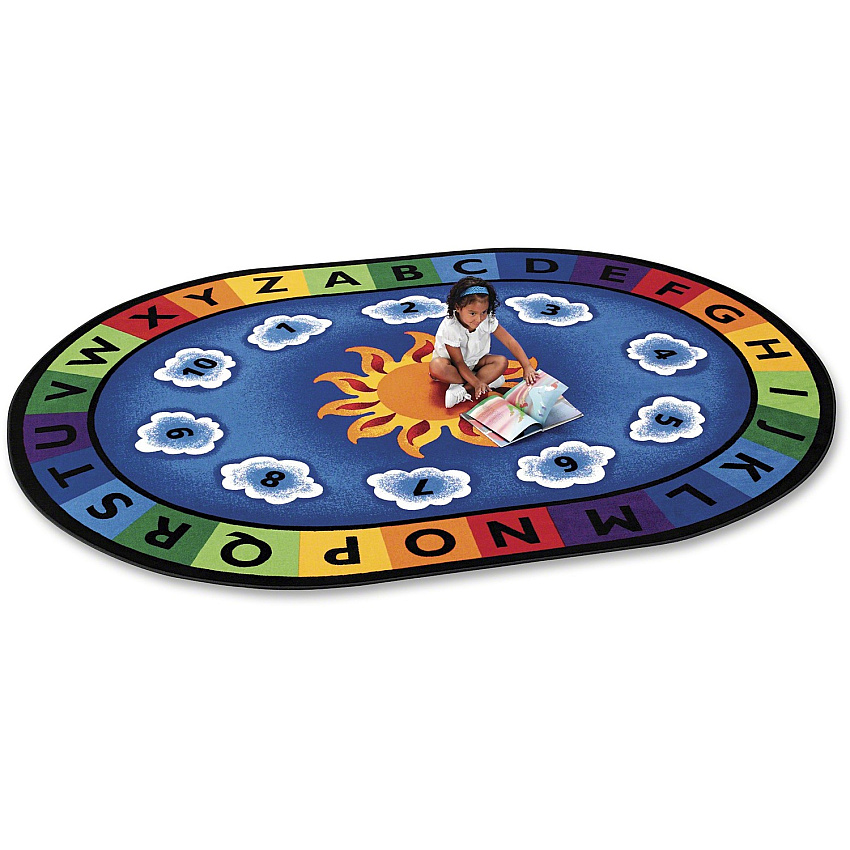Carpets for Kids Premium Sunny Day Learn/Play Oval Rug (9445)