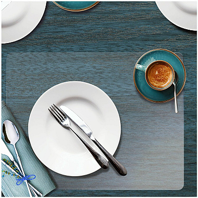 Desktex Hometex Anti-Microbial Vinyl Rectangular Place Mat - 17" x 22" (FLRFPHMTM4356EV)