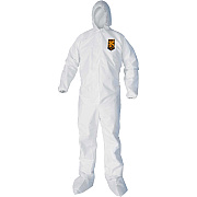 Kleenguard A40 Coveralls - Zipper Front, Elastic Wrists, Ankles, Hood & Boots (KCC44332)