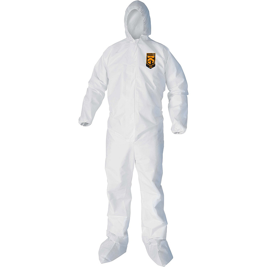 Kleenguard A40 Coveralls - Zipper Front, Elastic Wrists, Ankles, Hood & Boots (KCC44334)
