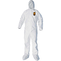 Kleenguard A40 Coveralls - Zipper Front, Elastic Wrists, Ankles, Hood & Boots (KCC44335)