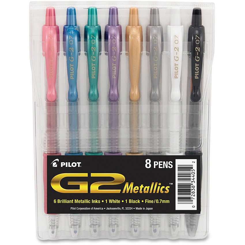 Pilot G2 Metallics .7mm Point Ink Pens (PIL34405)