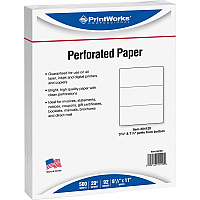 PrintWorks Professional Pre-Perforated Paper for Invoices, Statements, Gift Certificates & More (PRB04120)