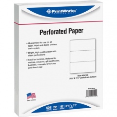 PrintWorks Professional Pre-Perforated Paper for Invoices, Statements, Gift Certificates & More (04120)