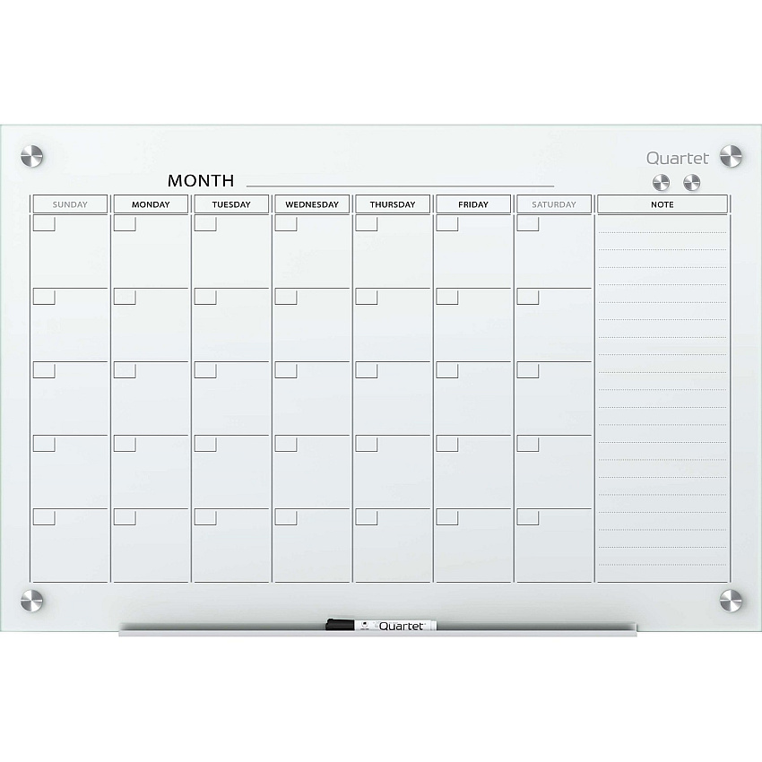 Quartet Infinity Magnetic Glass Dry-Erase Calendar Board (QRTGC4836F)