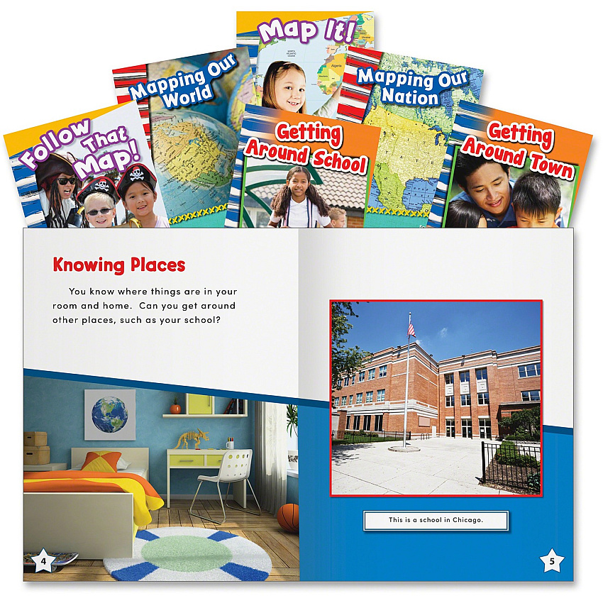 Shell Education Education Let's Map It! Six Book Set Printed Book (20598)