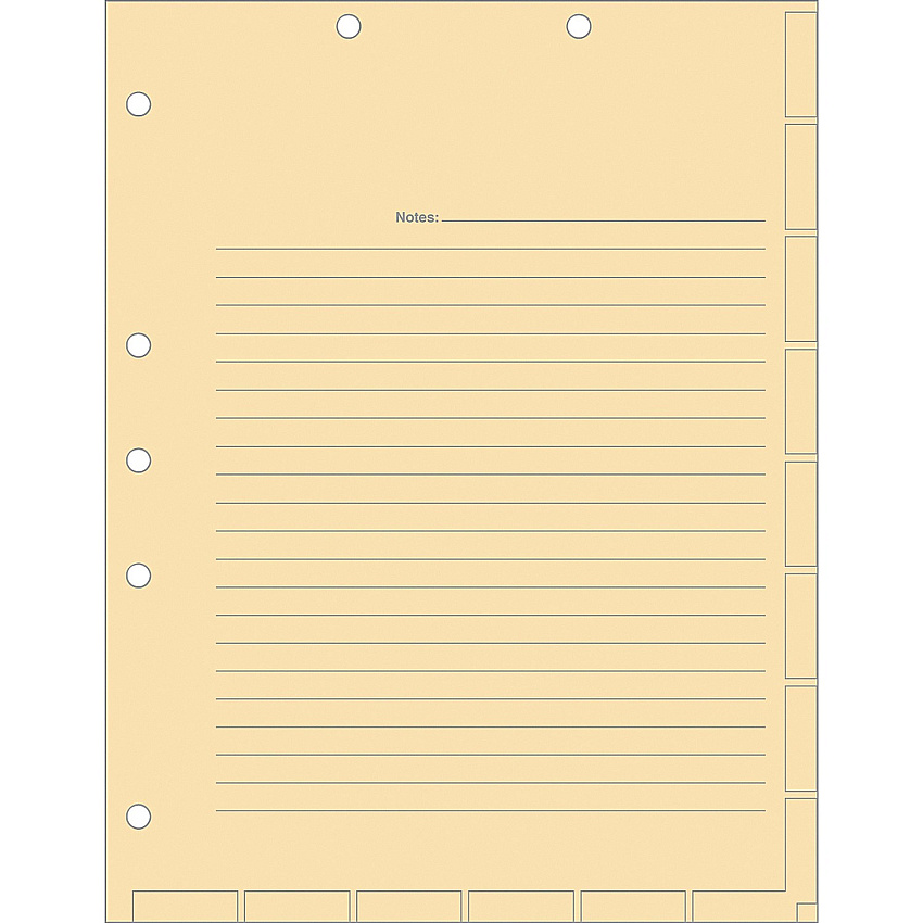 Tabbies 7-hole Manila Chart Divider Sheets (TAB54519)