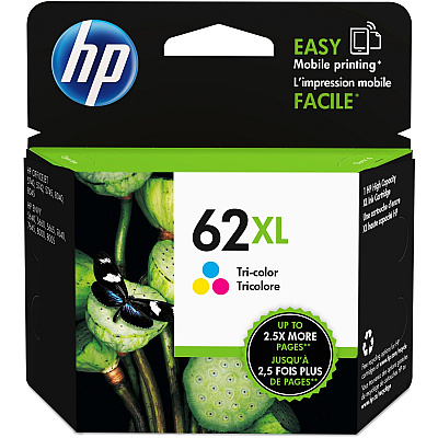 HP 62XL (HEWC2P07AN) Original High Yield Inkjet Ink Cartridge - Cyan, Magenta, Yellow - 1 Each