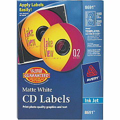 Avery Clear CD/DVD Inkjet Matte Labels (AVE8691)