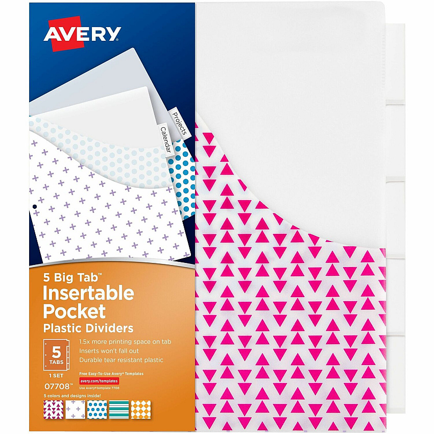 Avery Big Tab Insertable Plastic Pocket Dividers (07708)