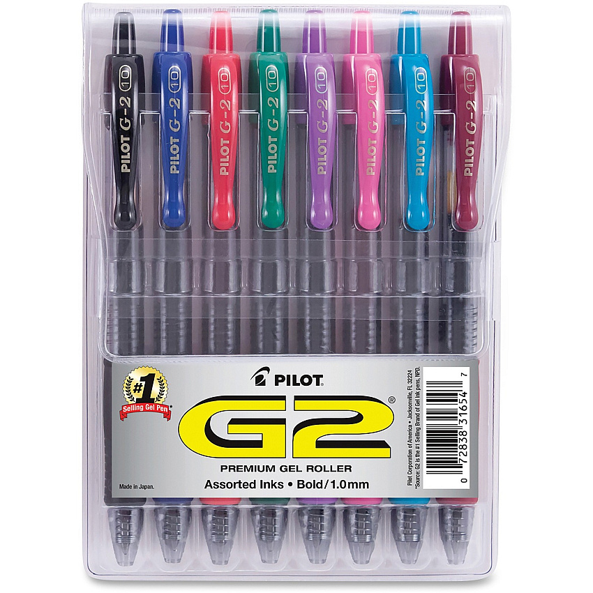 Pilot G2 8-pack Bold Gel Roller Pens (PIL31654)