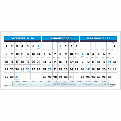 House of Doolittle 3-month Horizontal Wall Calendar (3648)