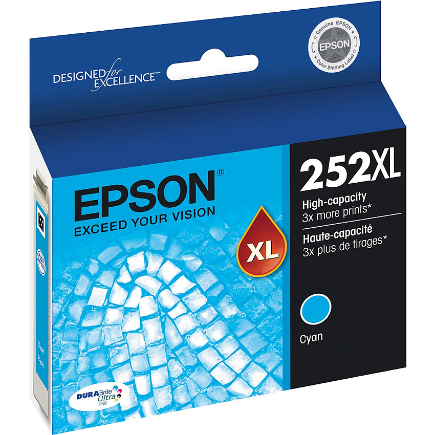 Epson DURABrite Ultra 252XL Original High Yield Inkjet Ink Cartridge - Cyan - 1 Each (EPST252XL220S)