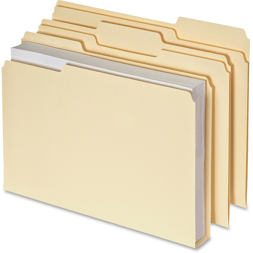Pendaflex Double Stuff 1/3 Tab Cut Letter Recycled Top Tab File Folder (PFX54459)