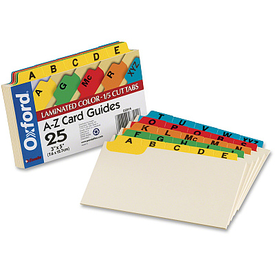 Oxford A-Z Laminated Tab Card Guides (OXF03514)