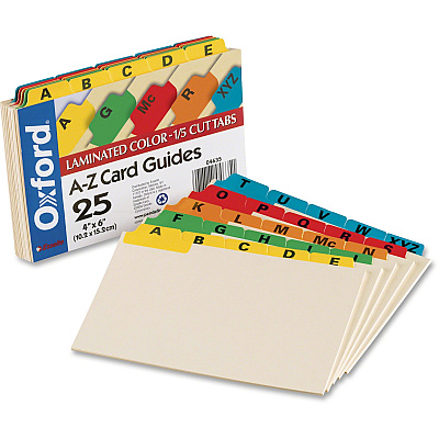Oxford A-Z Laminated Tab Card Guides (OXF04635)