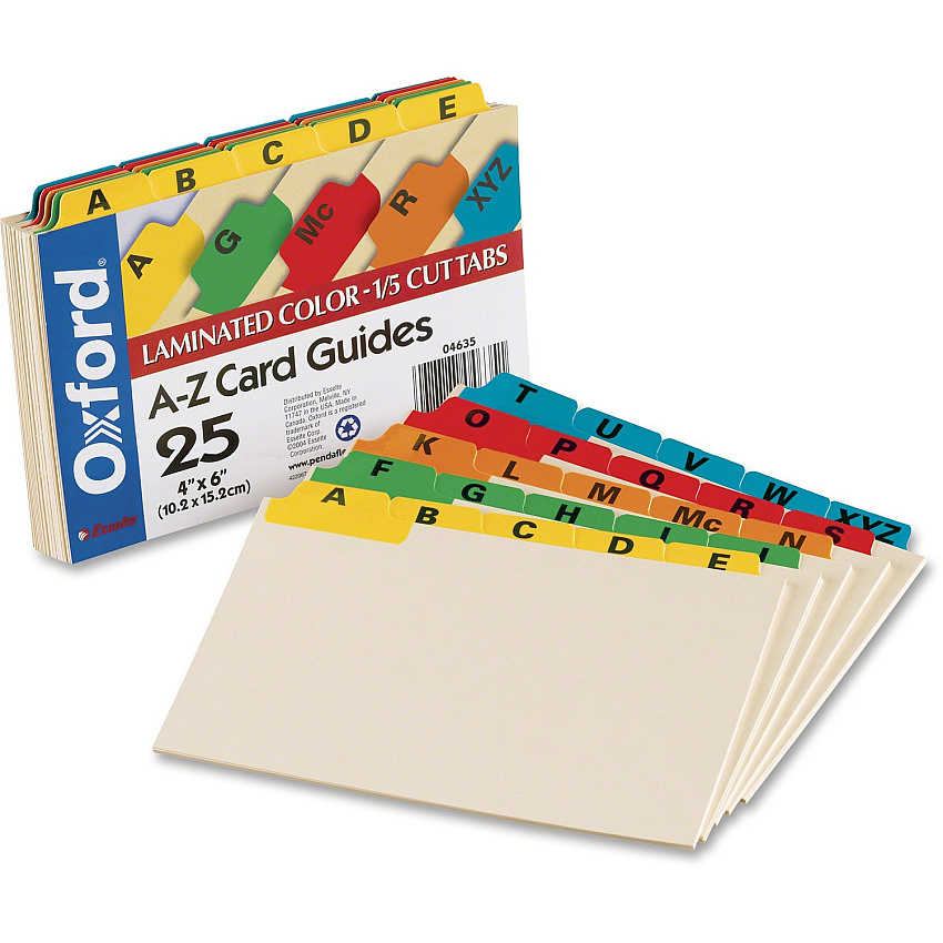 Oxford A-Z Laminated Tab Card Guides (OXF04635)