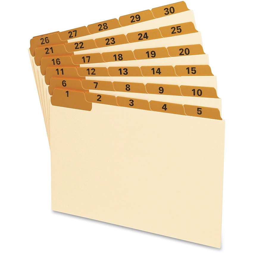 Oxford 1-31 Laminated Tab Manila Card Guides (OXF05832)