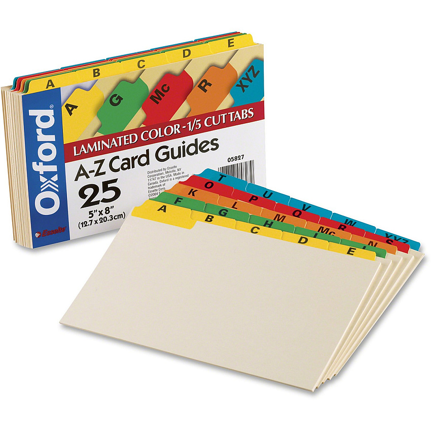 Oxford A-Z Laminated Tab Card Guides (OXF05827)
