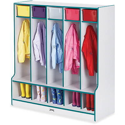 Jonti-Craft Rainbow Accents Step 5 Section Locker (0468JCWW005)