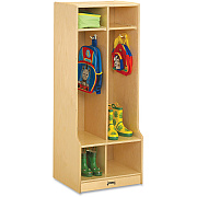 Jonti-Craft Rainbow Accents 2 Section Sitting Step Coat Locker (4682JC)