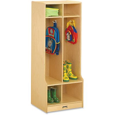 Jonti-Craft Rainbow Accents 2 Section Sitting Step Coat Locker (4682JC)