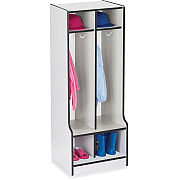 Jonti-Craft Rainbow Accents Double Coat Hooks Step Locker (4682JCWW180)