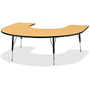 Jonti-Craft Berries Adult Black Edge Horseshoe Table (6445JCA210)
