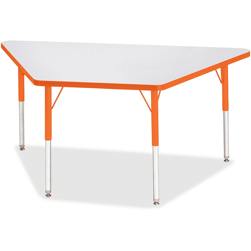 Jonti-Craft Berries Adult-Size Gray Laminate Trapezoid Table (6443JCA114)
